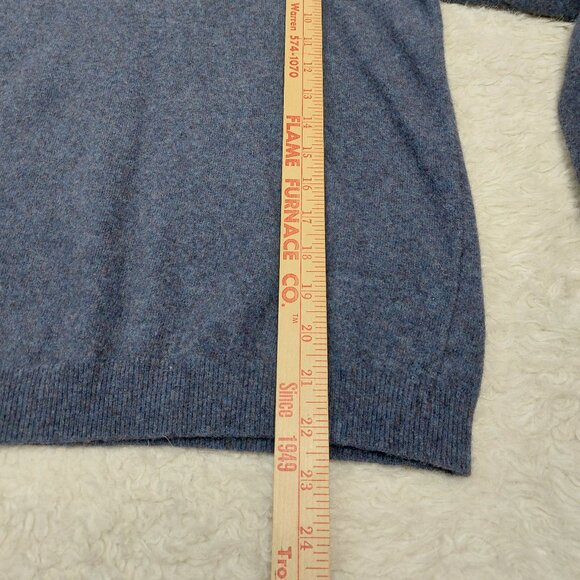 Bartolini Italy Women's Blue Wool and Cashmere Blend Crowl Neck Sweater - Picture 5 of 7